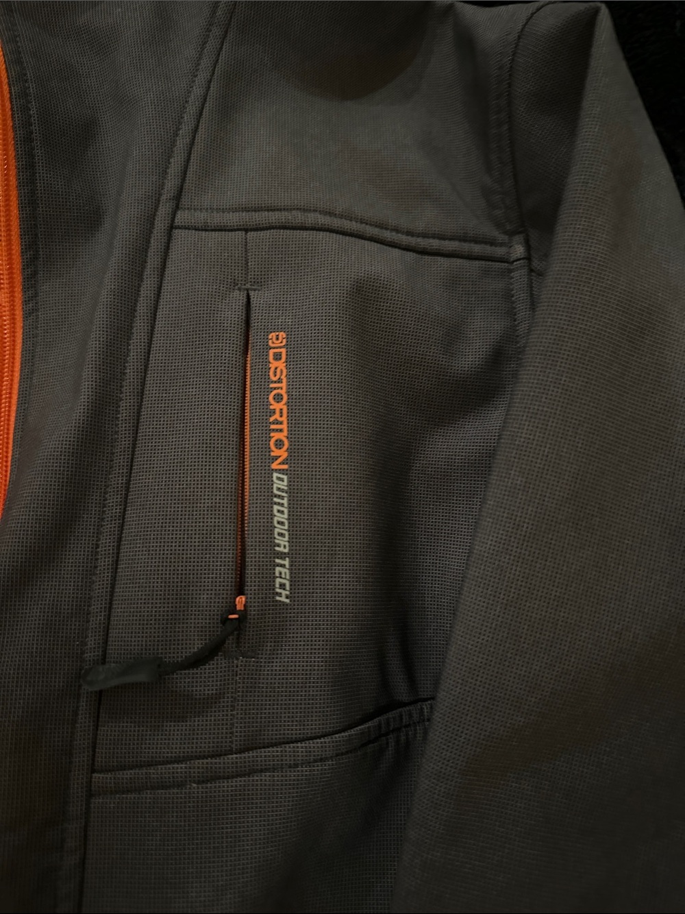 Men's Gray Shell Performance Jacket with Orange Lining - Picture 2 of 7